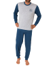 NORMANN Schlafanzug langarm Bündchen - 88829 in grau-mel.