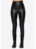 SASSYCLASSY Thermo High-Rise Biker-Leggings in Lederoptik in Schwarz