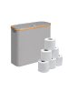 relaxdays Toilettenpapier Aufbewahrung in Grau - (B)43 x (H)38 x (T)17 cm