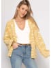 SASSYCLASSY Zweifarbiger Cardigan in Gelb