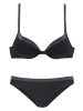 JETTE Push-Up-Bikini in schwarz