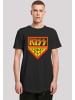 F4NT4STIC Long Cut T-Shirt Kiss Rock Band Army Logo in schwarz