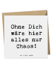 Mr. & Mrs. Panda Briefkarte Spruch Reinigungskraft Held mit Spruch in Weiß