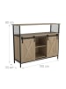 relaxdays Sideboard in Natur/ Schwarz - (B)100 x (H)80 x (T)33 cm