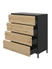 CALICOSY Kommode Mimizan in Eiche - (W) 94  x (H) 104  x (L) 45  cm