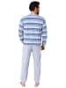 NORMANN Schlafanzug langarm Bündchen Pyjama Streifen - 61239 in marine