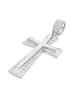Adeliás Unisex Anhänger – Kreuzanhänger aus Edelstahl mit Strass Steinchen in silber