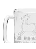 Mr. & Mrs. Panda Gravur Bierkrug Lama Springen mit Spruch in Transparent