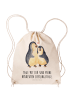Mr. & Mrs. Panda Sportbeutel Pinguin umarmen mit Spruch in Creme