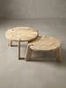 KADIMA DESIGN Design Couchtisch 2er Set Mango Massivholz Wohnzimmertisch Hell in Hellbraun