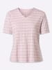 WITT WEIDEN V-Shirt in ecru-mauve-gemustert