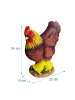 relaxdays Gartendekofigur Hahn/Henne in Polyresin - (B)9 x (H)24 x (T)22 cm