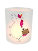 Mr. & Mrs. Panda Windlicht aus Glas Einhorn Koffer ohne Spruch in Transparent
