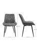 SONGMICS 8er-Set: Esszimmerstuhl Tyra in Grau - (B)61.5 x (H)80.5 x (T)51.5 cm