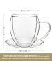 Creano 2er Set Thermo-Tasse "Doppelwandtasse" mit Untersetzer  - 250ml Glas