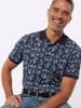 Sieh an! Kurzarm-Poloshirt in marine-bleu-bedruckt