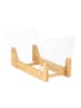 relaxdays Schallplattenständer in Natur/ Transparent - (B)37,5 x (H)21 x (T)19 cm