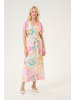 CULTURE Kleid CUvalerie Feminine in Yellow/Pink Abstract
