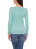 Alkato Alkato Damen Langarm Shirt mit O-Ausschnitt in grün Modell 5