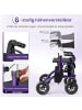 COSTWAY Rollator mit Luftbereifung faltbar bis 140 kg in Lila