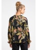 IZIA Damen Blusenshirt in Schwarz Mehrfarbig