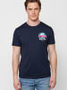 KOROSHI Kurzarm T-Shirt in blau