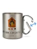 Mr. & Mrs. Panda Becher Aus Edelstahl Vogel Haus mit Spruch in Silber