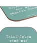 Mr. & Mrs. Panda Holzuntersetzer Spruch Triathlon Superheld mit ... in Meeresbrise