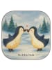 Mr. & Mrs. Panda Bierdeckel Pinguine Kuss Design ohne Spruch in Weiß