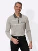 Sieh an! Langarm-Poloshirt in hellgrau