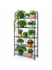 relaxdays Blumenregal "5 Ablagen" in Schwarz - (B)71 x (H)144 x (T)24,5 cm