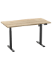 VCM  Schreibtisch Bürotisch höhenverstellbar Lona 110x50 in Schwarz / Sonoma-Eiche
