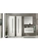 Furn.Design Badmöbel-Set weiß Hochglanz schwarz 190 cm, Badkombination mit Waschbecken