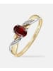 Diamant L'éternel Ring, mit Granat, 375 Gelbgold