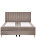 Beliani Boxspring Bett OFFICER in Beige/Braun - (W) 185 x (H) 123 x (L) 211 cm