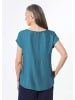 GOLDNER Kurzgröße:  Bluse Bluse mit Glitzersteinen in blau