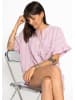 SASSYCLASSY Gestreifte Musselin Bluse mit Volants in Rosa