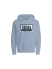JACK & JONES Junior Sweatshirt JCOLOGAN PRINT SWEAT HOOD SN MNI in subdued blue