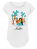 F4NT4STIC Long Cut T-Shirt Disney Aladdin Jasmine Abu Rajah Beach in weiß
