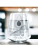 Mr. & Mrs. Panda Trinkglas Avocado Glücklich mit Spruch in Transparent
