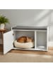 relaxdays Katzenschrank in Weiß/ Grau - (B)75 x (H)45,5 x (T)43 cm
