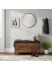 relaxdays Sitzbank in Dunkelbraun/ Schwarz - (B)80 x (H)50 x (T)40 cm