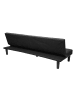 MCW 3er-Sofa G11 mit Schlaffunktion, Kunstleder, schwarz