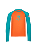 Trollkids Longsleeve "Kvalvika" in Hellorange/Blaugrün