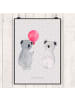 Mr. & Mrs. Panda Poster Koala Luftballon ohne Spruch in Grau Pastell