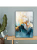 MuchoWow Leinwand bilder Abstrakte Kunst gold blau (BxH)