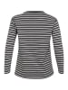 KAFFE curve Langarm-Shirt KCwinni Loose fit in Black Oyster/Ant. White Stripe