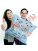 Mr. & Mrs. Panda Kissen 40x40 Koala Familie mit Spruch in Blau Pastell