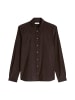 Marc O'Polo Langarm-Bluse mit Kentkragen in Dark Coffee