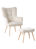 Beliani 2-tlg Sessel VEJLE in Beige/Braun